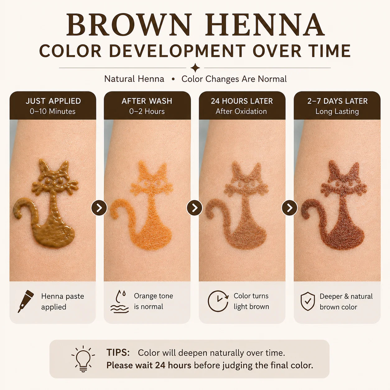 GOLECHA Brown Henna Temporary Tattoo Paste 30g Mehndi Henna Cone For Faux Freckles Hand Drawing Natural Brown Skin Stain