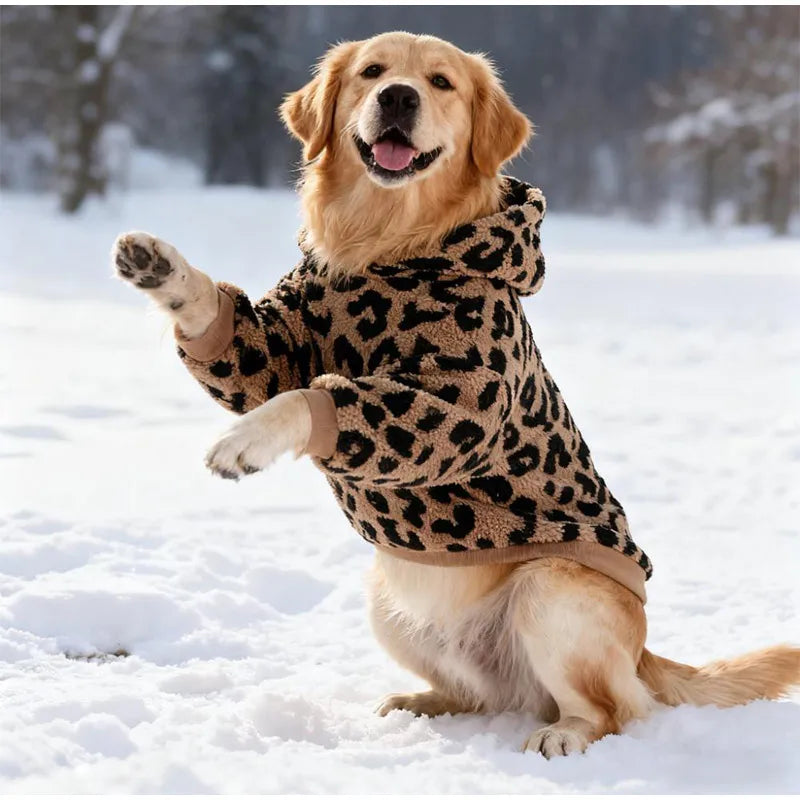 Fashionable Big Medium Dog Clothes Wool Lambing Hooded Sweatshirt Winter Warmth Durbin Dog Sweater Dog Clothes Dog Accessories