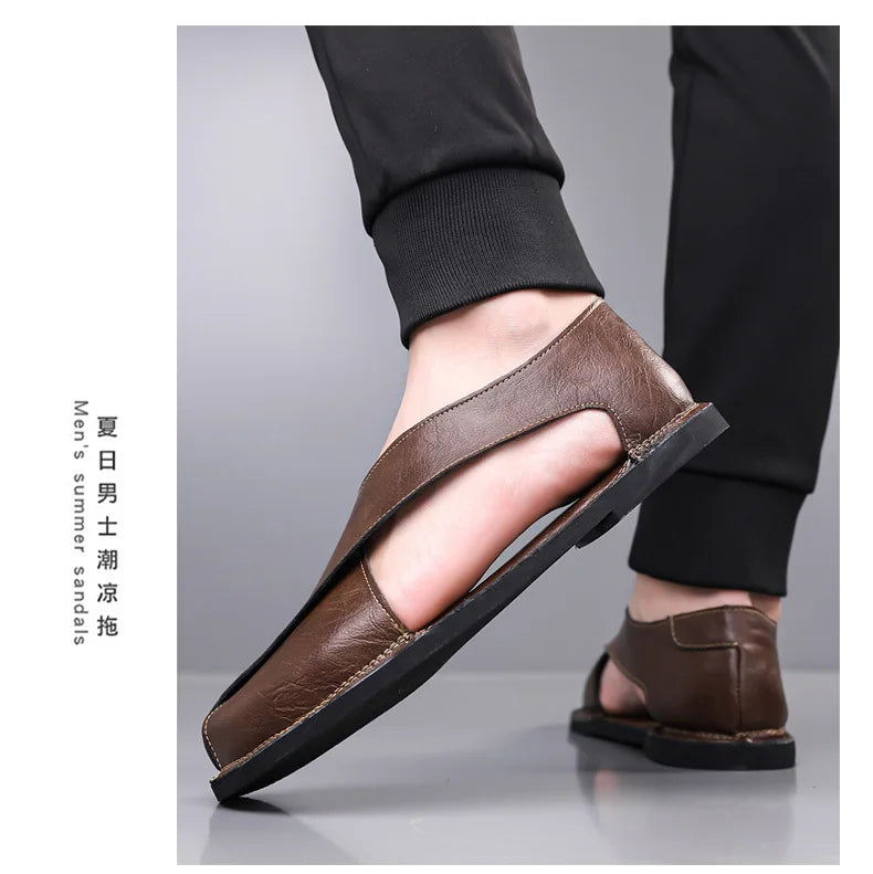Men's Casual Sandal Retro Roman Style 2025 Summer Fashion Trend Hollow Breathable Comfortable Lightweight Outdoor Beach Sneakers