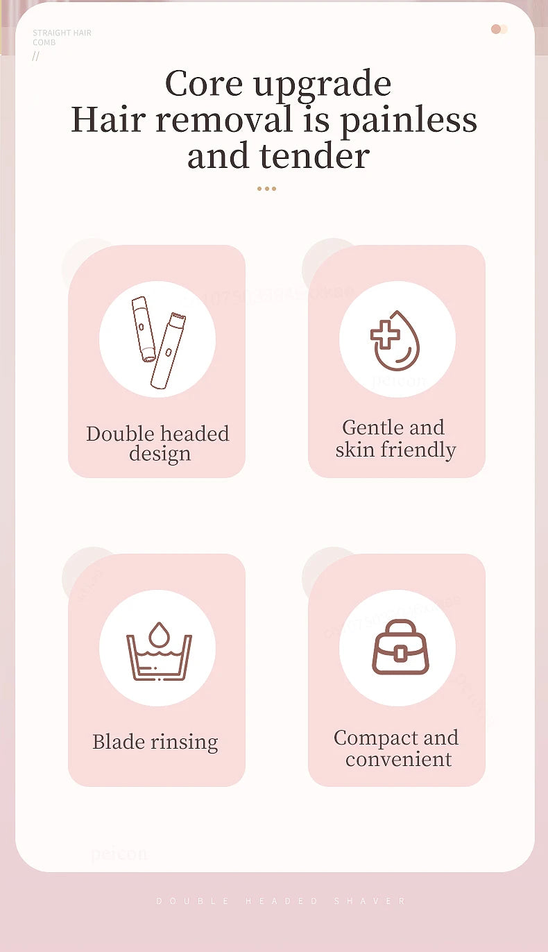 Electric Razor for Woman Bikini Trimmer Body Epilator Women Electric Shaver for Private Area Underarm Legs Facial Hair Removal