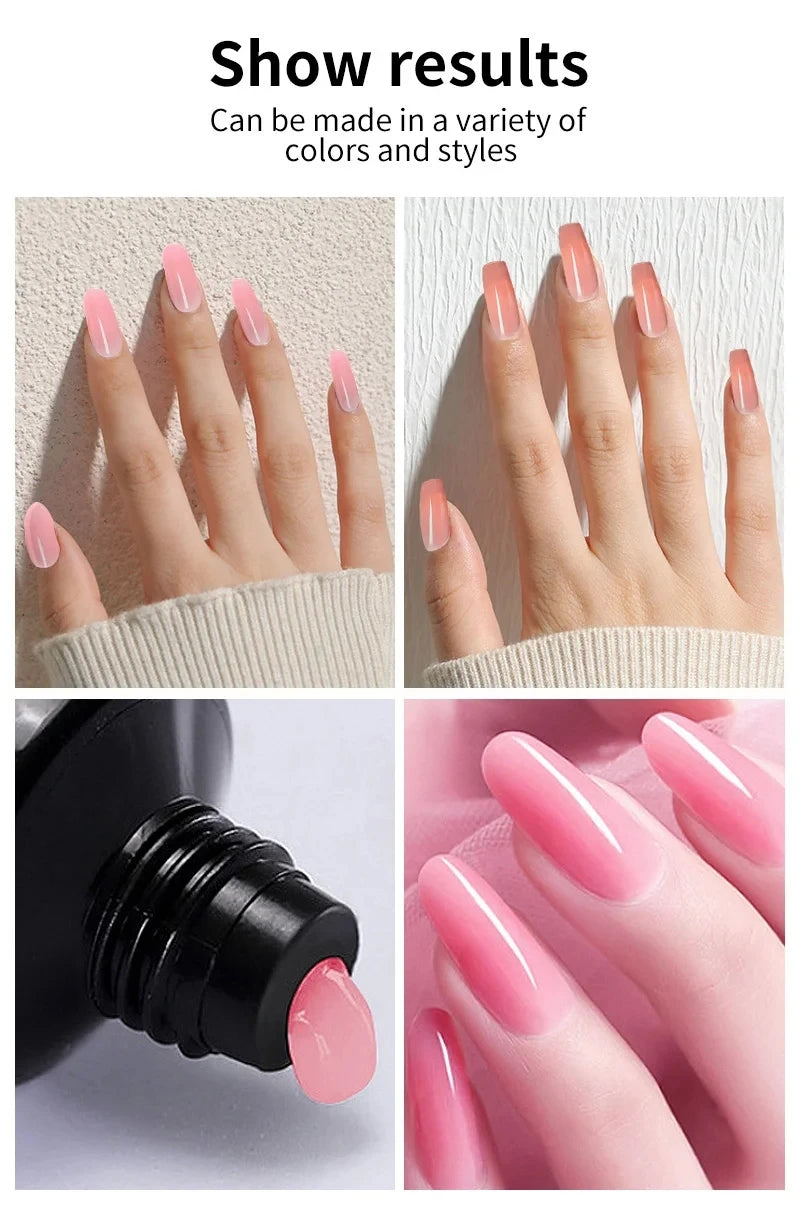 Gel Nail Polish Set With UV Nail Lamp Poly Extension Nail Gel Kit Semi Permanent Gel Varnish Set Professional Nail Art Tools Kit