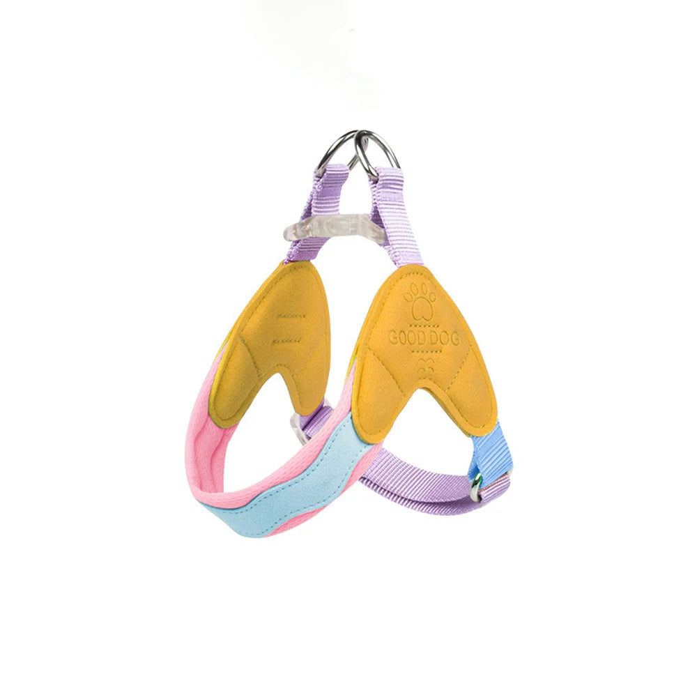 Y-shaped Dog Harness for Small Dogs Shiba Inu Puppy Chest Straps Macaron Color Matching Pet Harness Outdoor Products