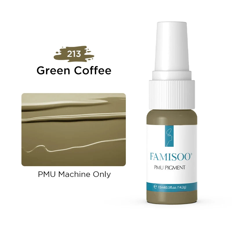 FAMISOO 15ml Permanent Makeup Pigment Microblading Paint Ink Body Art Eyebrows Eyeliner Tattoo Inks Makeup Supplies 0.5OZ
