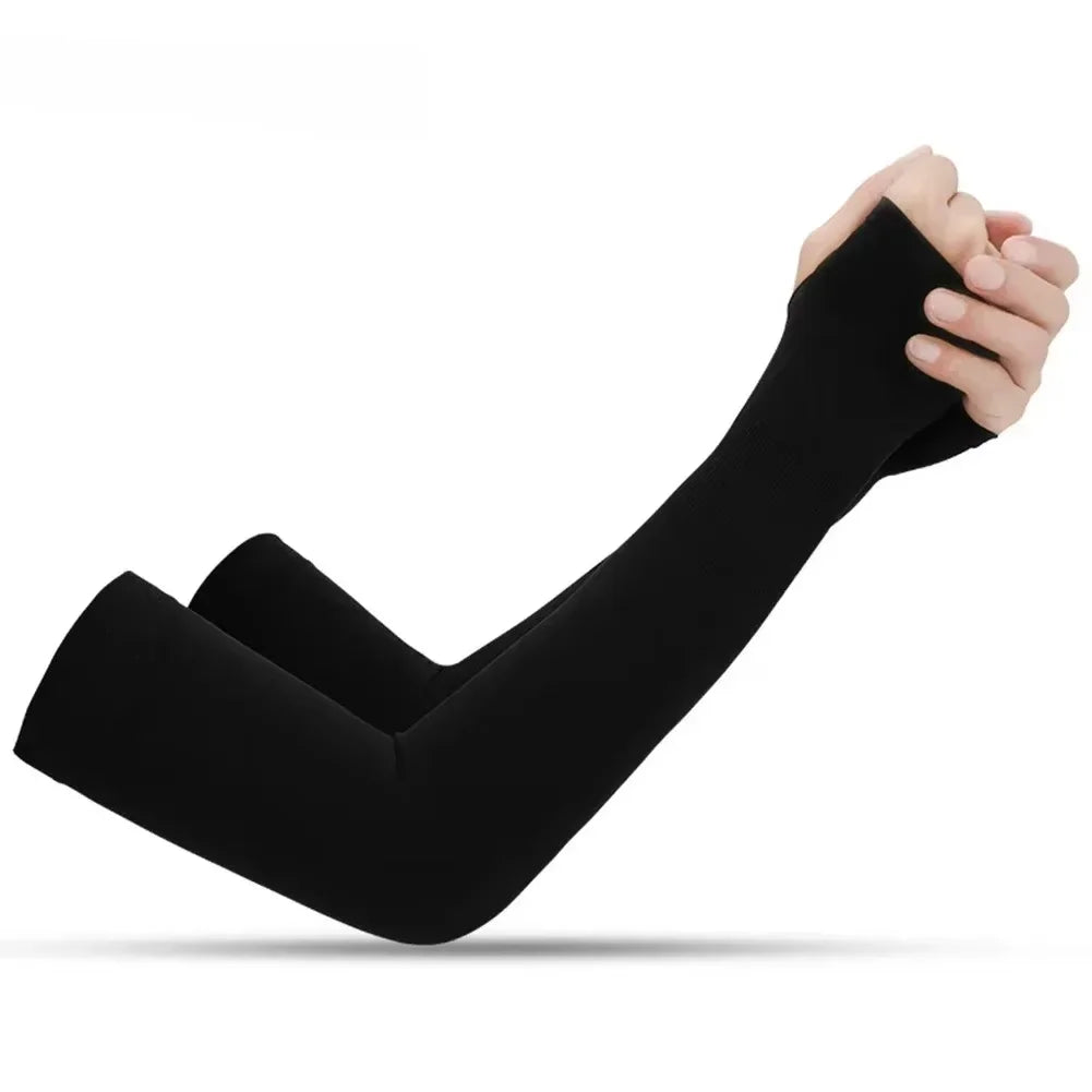 Breathable UV Protection Arm Sleeves with Thumb Hole Cooling Compression Tattoo Cover Up for Men Women Sports Workout Hiking