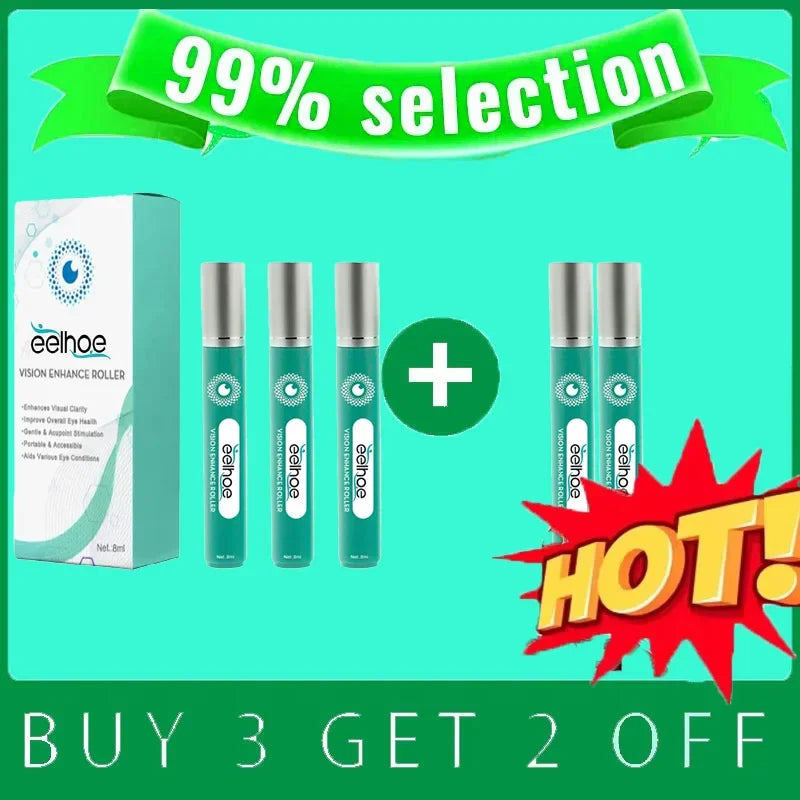 Korean Visual Enhancement Eye Serum Roller Relieve Eye Aningeresting Dark Circles Bags Eye Contour Moisturizing Cosmetics 8ML