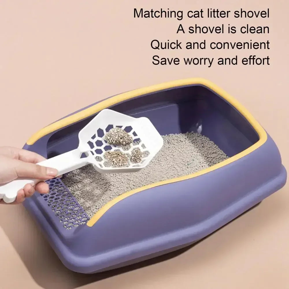 Semi Closed Plastic Sand Box Large Capacity Cat Litter Box For Cats Pet Toilet Anti Splash Cat Tray Cleaning Bath Basin Supplies