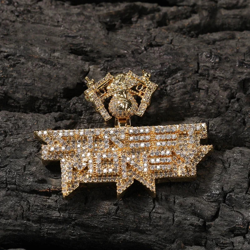 Men's Jewelry, Essential for Parties New Fashionable Hip Hop Dual Gun Money Letter Pendant Necklace