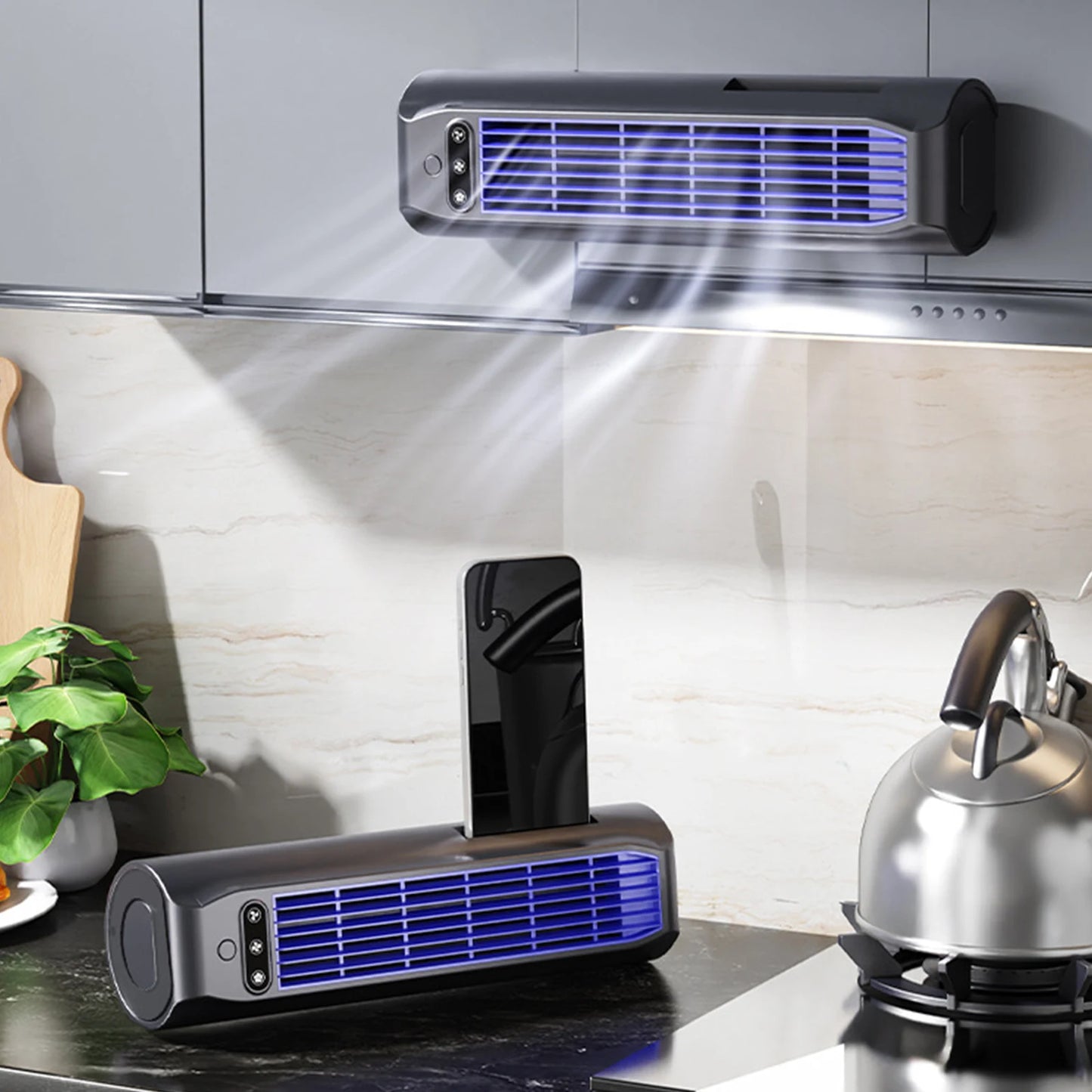 Personal Air Cooler USB Rechargeable Wall Mounted Fans Multi-Use Adjustable Speed Fan for Bedroom Office Home Car Camping