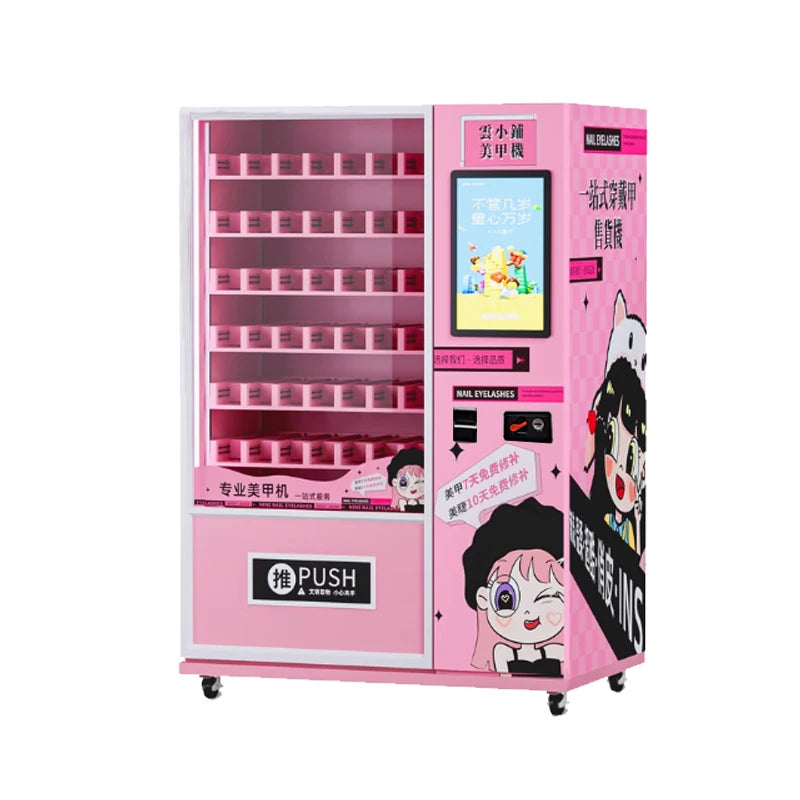 Digital Beauty Vending Machine Touch Screen Automated Cosmetic Dispenser for Eyelash and Wig Products
