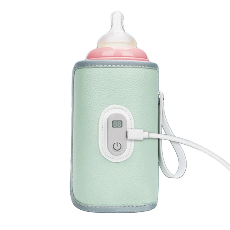 USB Charging Feeding Bottle Heater Heating Sleeve Milk Warmer 5 Temperature Adjust Insulated Breastmilk Warm Bag