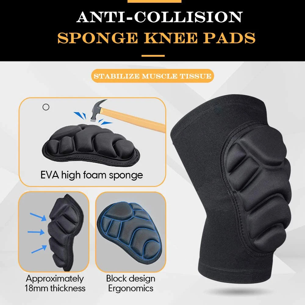 1Pair Knee Elbow Pads,Thick Sponge Collisioned Kneepads for Sports,Protective Knee Support Sleeve for Basketball Running Cycling