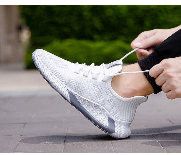 Men Casual Running Shoes Breathable Outdoor Sport Shoes Men Lightweight Facial Elastic Soft Bottom Casual Shoe Training Footwear
