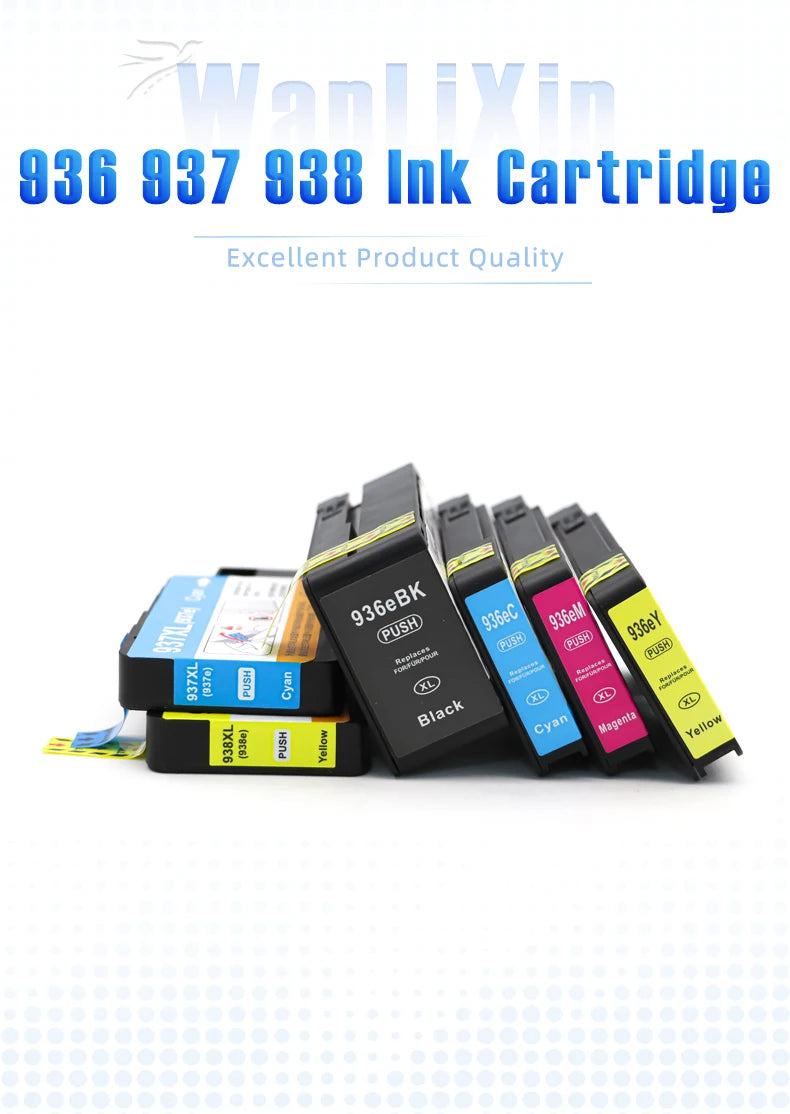 Suitable for daily use 936 937 938 ink cartridges，for HP Officejet pro 9110b 9120 9130 9720 9730 4S6X3A 4S6X0A printer 936e