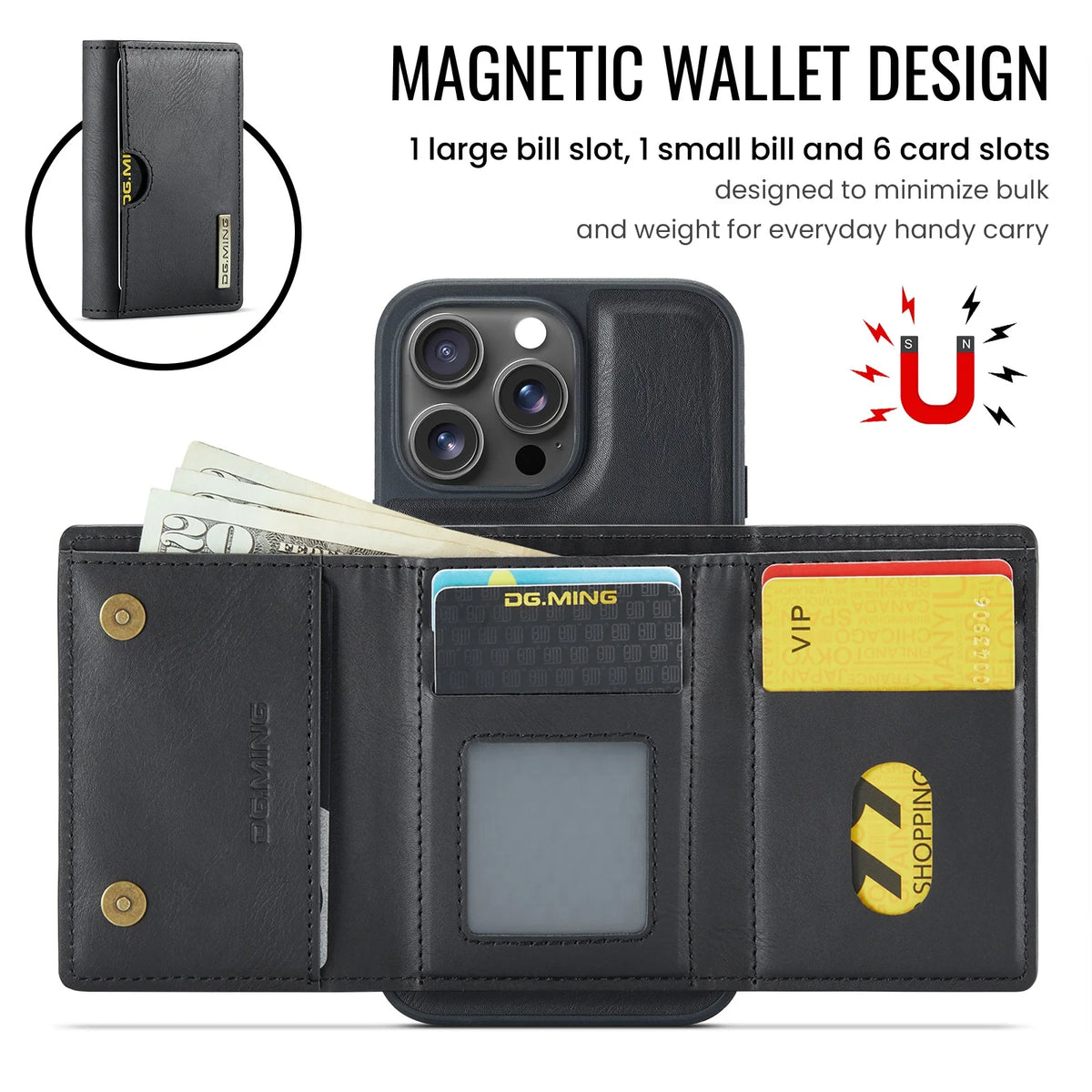 Magnetic Leather Wallet Card Phone Case For iPhone 17E 17 Air 16E 16 Pro Max 15 Plus 14 13 12 11 Flip Wireless Charging Cover