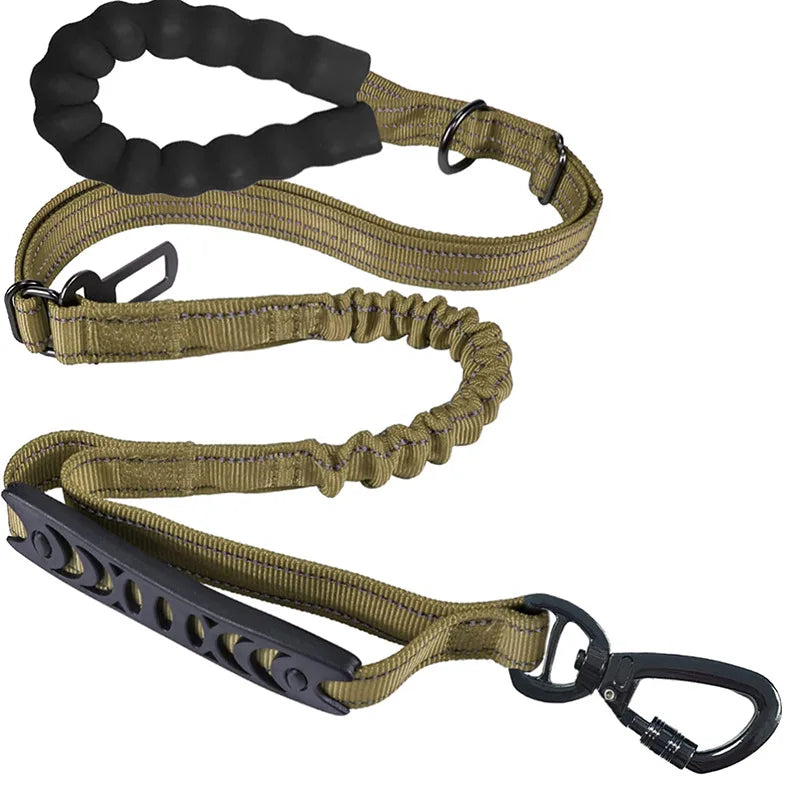 Heavy-Duty Bungee Dog Leash 4-in-1 Multifunctional Training Leash with Car Seat Belt,Dog Accessory, Dog Leash For Medium Dog