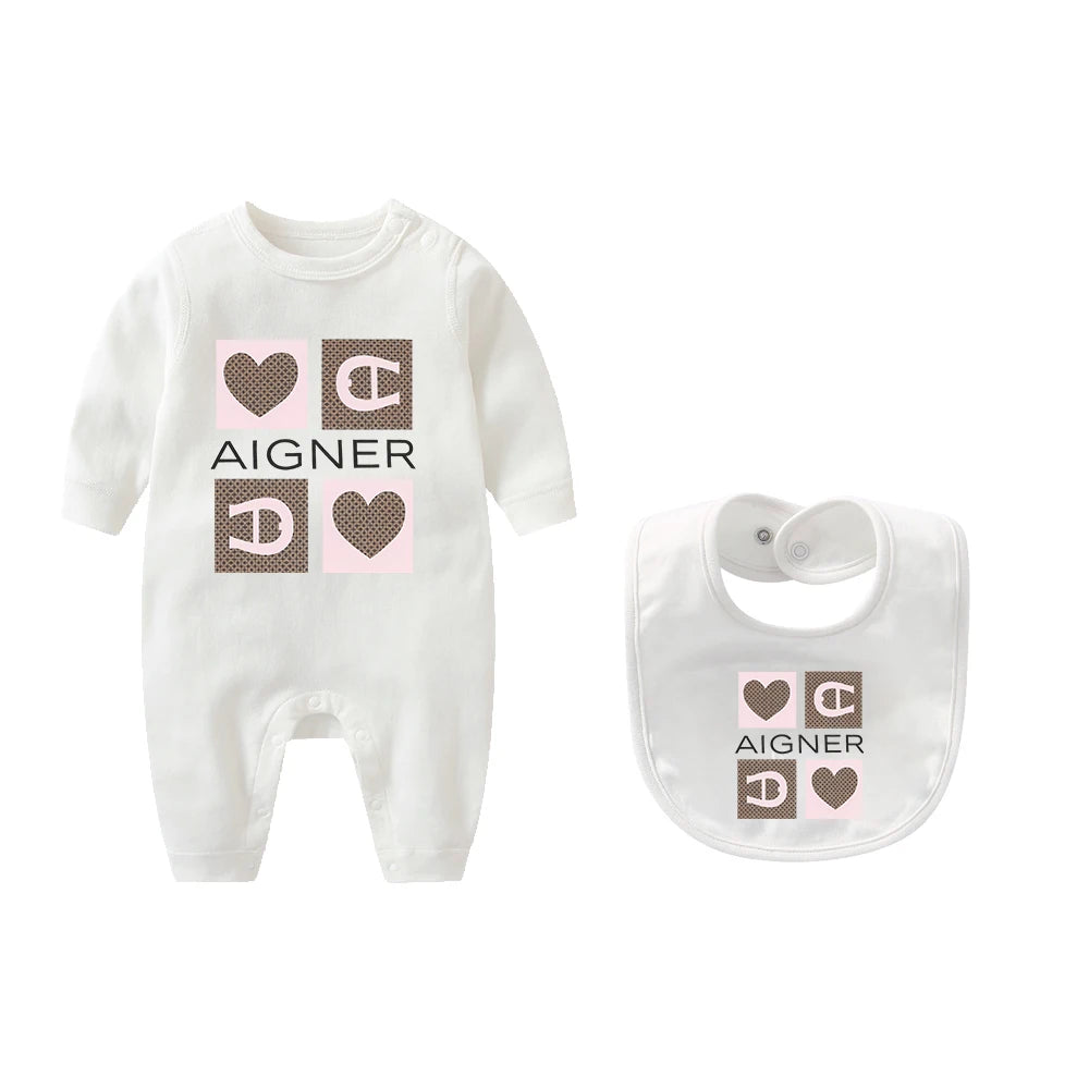 Popular jumpsuit for newborns in autumn, hot selling new design, soft scarf, scarf, hat, children's long sleeved jumpsuit
