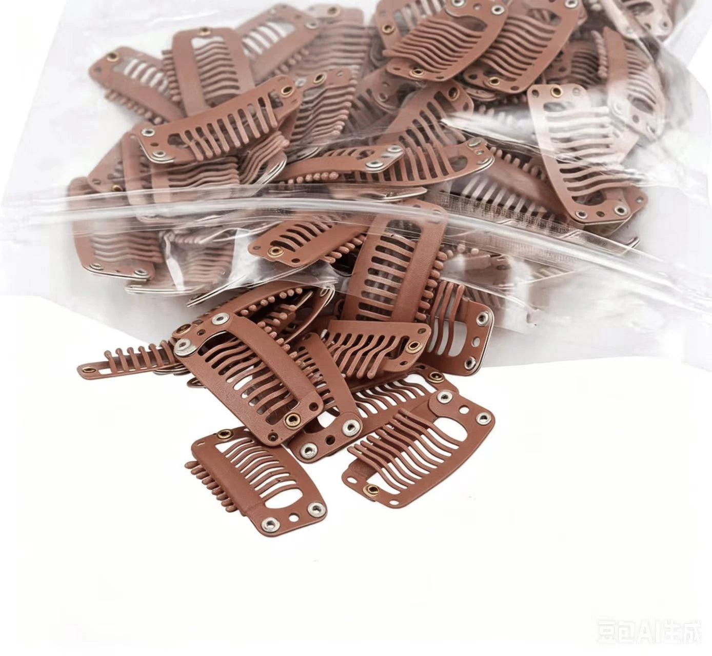 10-100Pcs 9-teeth Beige/Brown/Black Hair Extension Clips Hair Extension Wigs Snap Clips Comb Small Snap Wig Accessories Clips