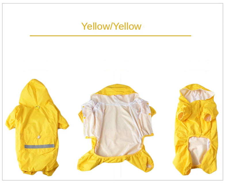 Dog Raincoat Puppy Rain Coat with Hood Reflective Waterproof Dog Clothes Soft Breathable Pet Cat Small Dog Rainwear XS - 5XL