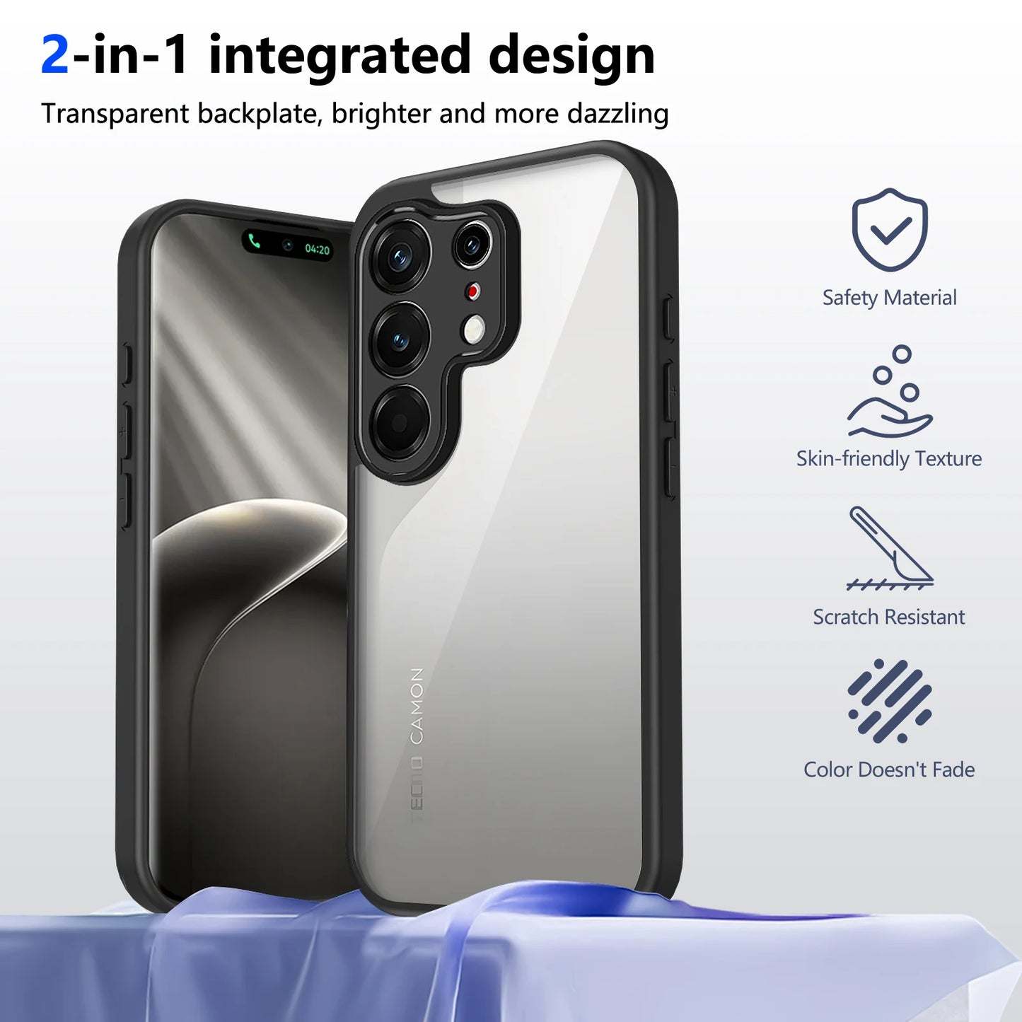 For Tecno Camon 50 Ultra Air Cushion Silicon Bumper Clear Matte Back Cover Hard Case Tecno Camon 50 Pro Coques Tecno Camon 50