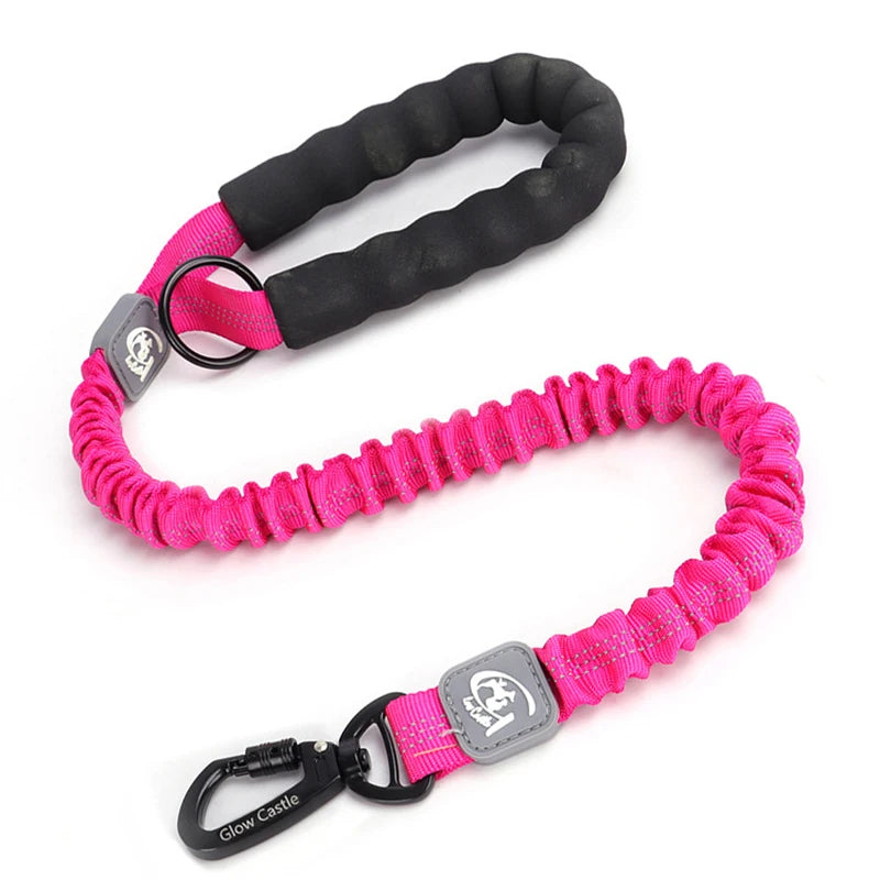 50cm Short Dog Leash Big Dog Training Leash Elastic Tactical Dog Lead Strong Short Traction Rope Durable Large Dog Leash Green