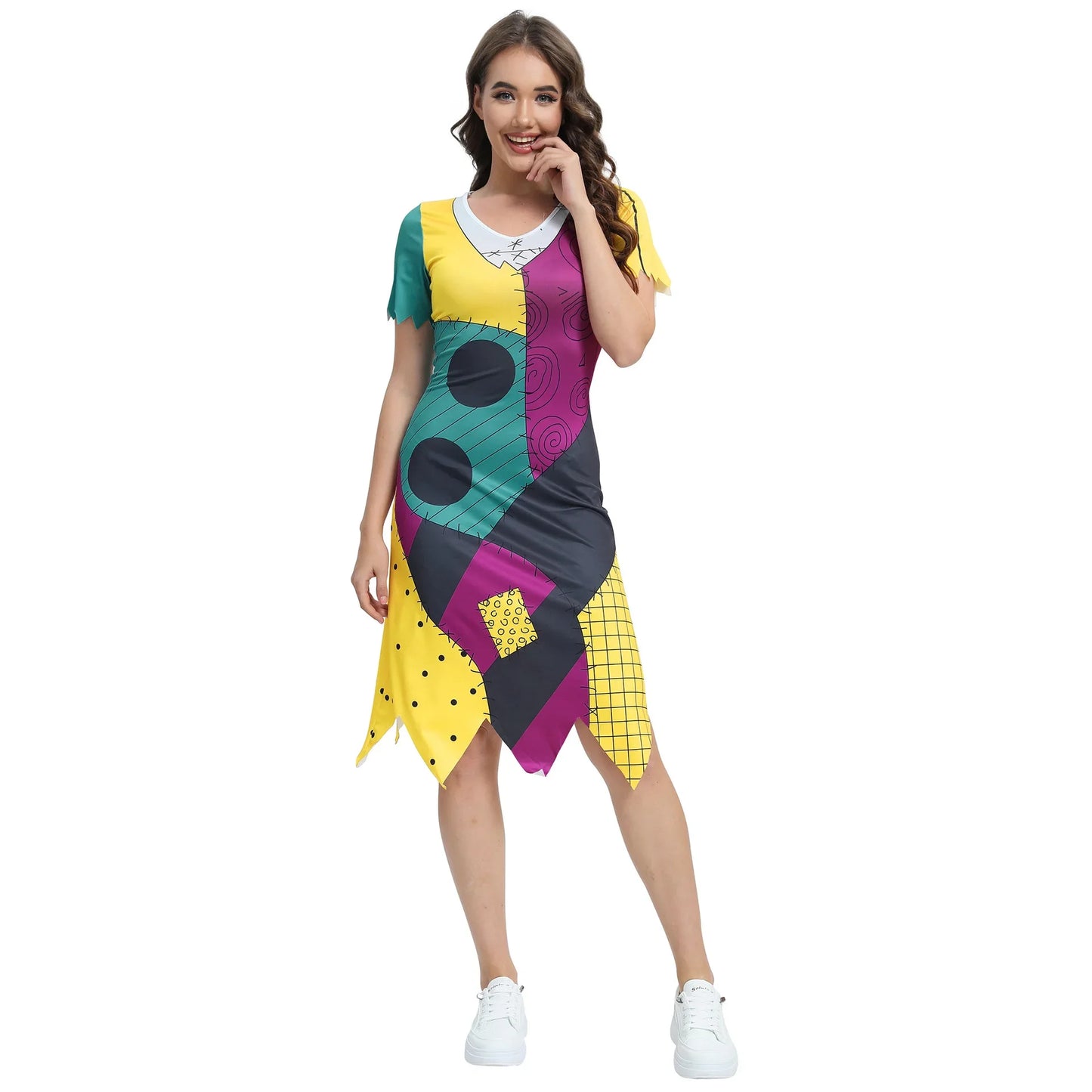 Halloween Cosplay Costume For Women Sally Printed Dresses Party Costume Zenti Carnival Bodysuits Dress Up Female Women Leggings