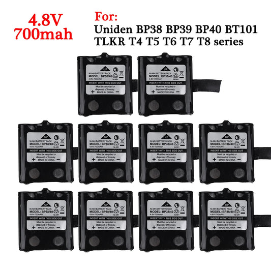 Cordless Phone Battery For Uniden BP-38 BP38 BP-40 BT-1013 BT-537 For MOTOROLA TLKR T4 T5 T6 T7 T8 Series Model 4.8v 700mAh