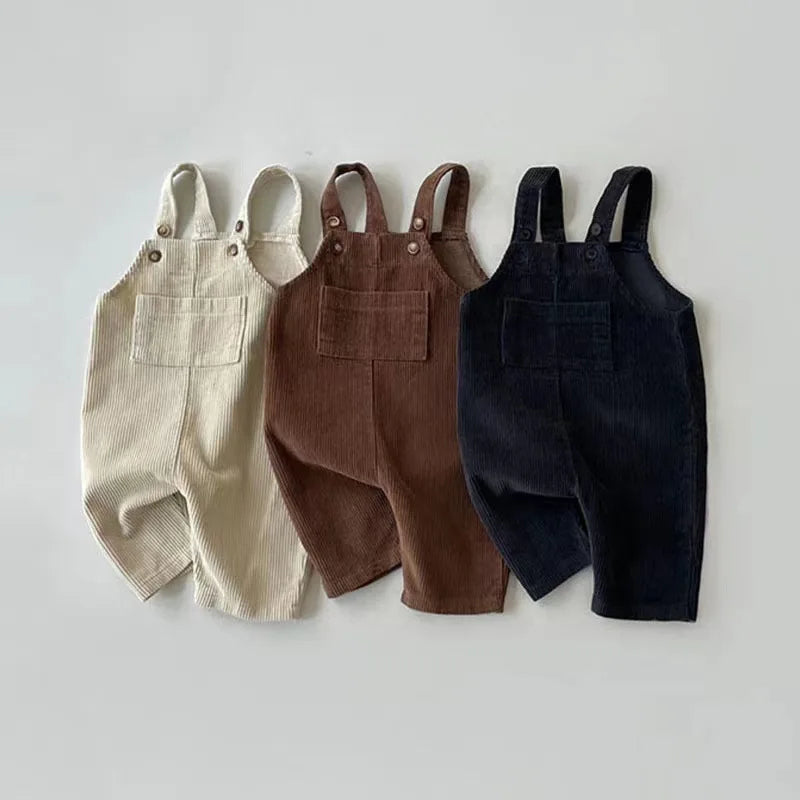 Newborn Infant Boys Girls Corduroy Jumpsuit Clothing 2024 Autumn Casual Baby Girls Bib Pants Overalls Romper for 0-3Y