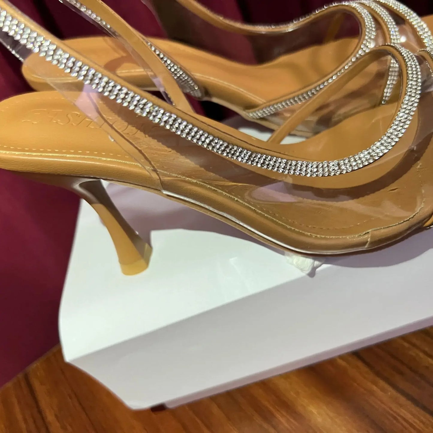 Transparent Water Diamond Women's Sandals Summer 2025 New Style Versatile Fish Mouth Pointed Toe Elegantly Exposed Toe Stiletto
