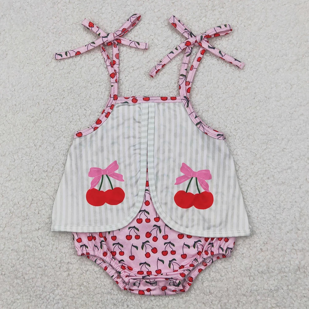 Hot Sale Baby Girls Rompers Blue Flutter Sleeves Bows Ruffle Rompers Boutique Toddler Girls Bubbles Summer Rompers Girls Onesie
