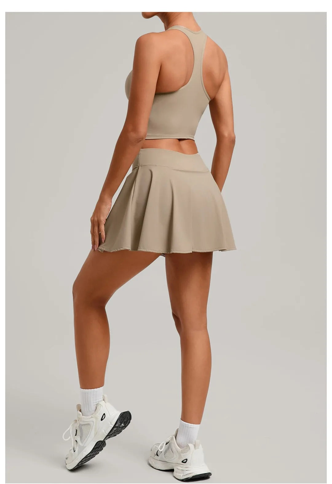 Women's Tennis Skirt Sets Golf High Waist Hip-lifting Anti-Exposure Pokets Fitness Running Sports Beauty Back Vest Workout Suits