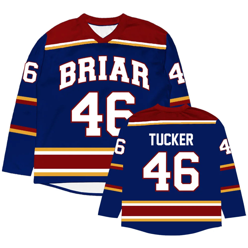 Unisex Streetwear Off Campus Briar University Hockey Jersey Graham 44 22 DI LAURENTIS 66 Tucker46 T-shirt Loose Long Sleeve Tees