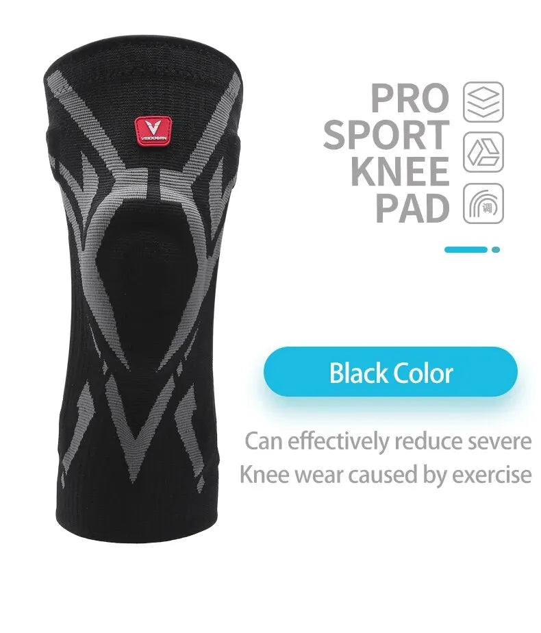 Durable Professional Knee Brace for Basketball Workout Antislip Strip Side Stabilizers Sport Knee Support with TPE Pad
