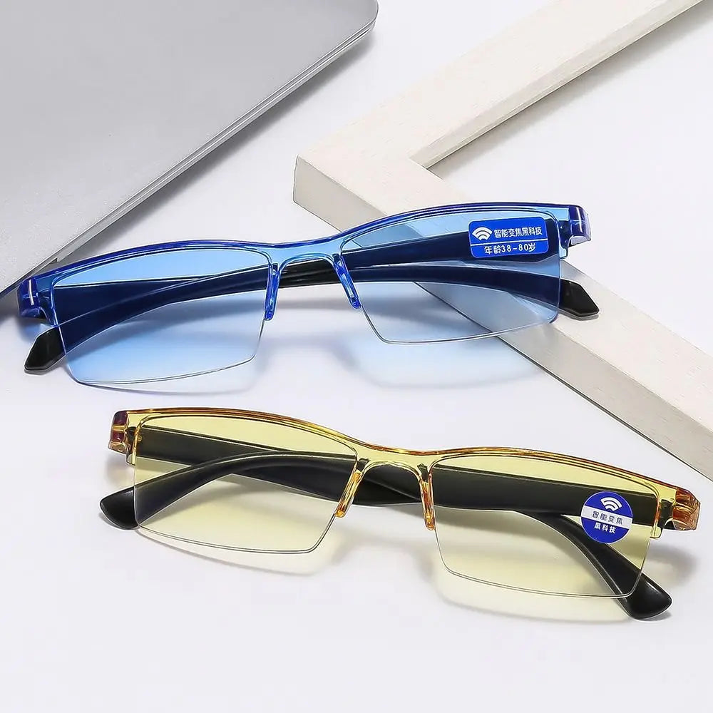 Ultralight Anti Blue Ray Reading Glasses Smart Automatic Zoom Reading Glasses Autofocus Power Half-Rim Near Far Computer Glasses
