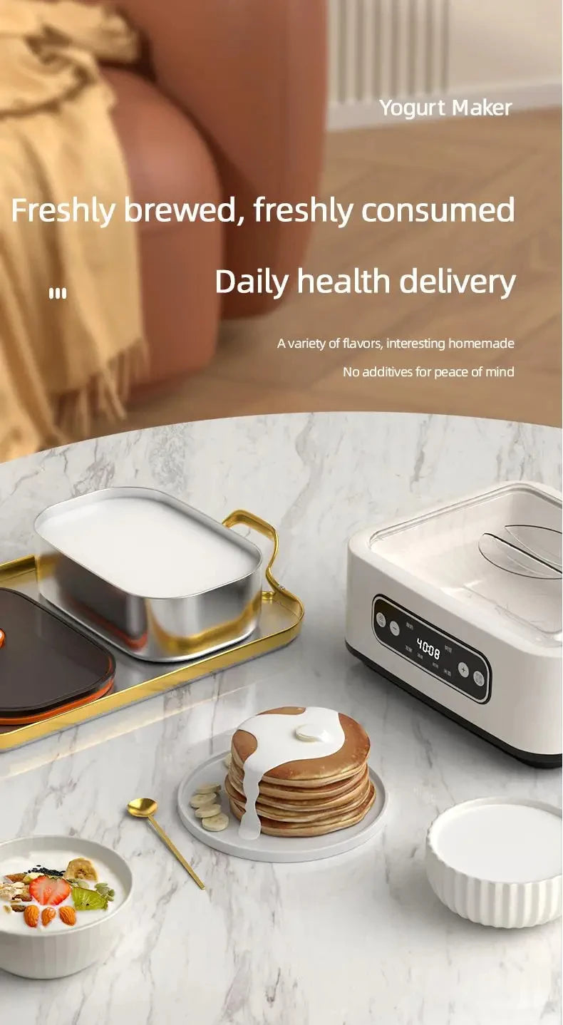 1.6L Yogurt Maker Multi-functional Ice Cream Automatic Professional Adjustable Temperature Time Yogurt Maker Pudding Maker 220V