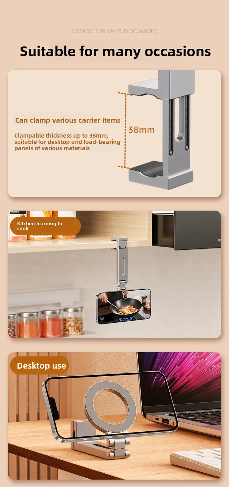 Universal Magnetic Phone Holder Travel Essentials Flexible Rotation Hands-Free Airplane Phone Mount for IPhone15 Pro Max Series