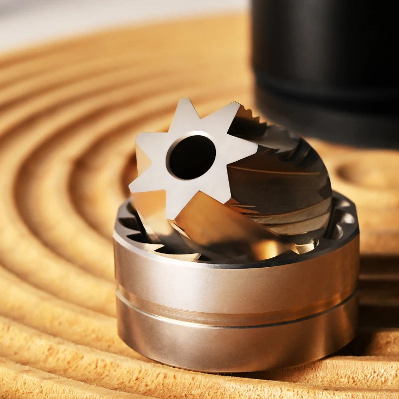 New Black Aluminum Electric Automatic Burr Mill Grinder Adjustable Stainless Steel Blades Coffee Grinder
