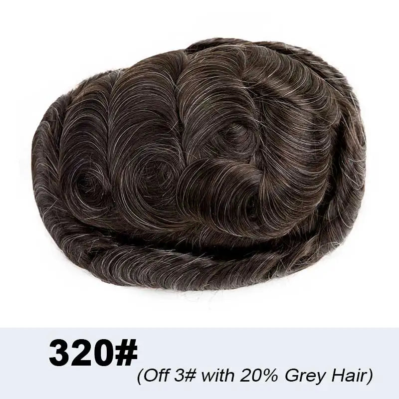 100% Density Full Lace Male Hair Prosthesis Swiss Thin Lace Men's Wig Natural Hairline Human Hair Man Hair System Wigs For Men