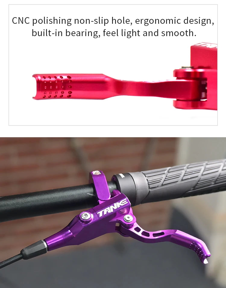 TANKE MTB 4-piston hydraulic disc brake 900/1700mm, 4-piston brake pad in resin, oil pressure AM DH road MTB ultra-light disc br