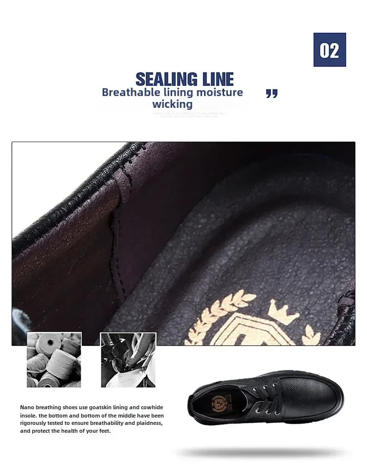 2025 Kitchen King Men's Shoes Anti-Slip Waterproof Oil-Resistant Durable Casual Leather Work Shoes For Chefs Perfect For Spring