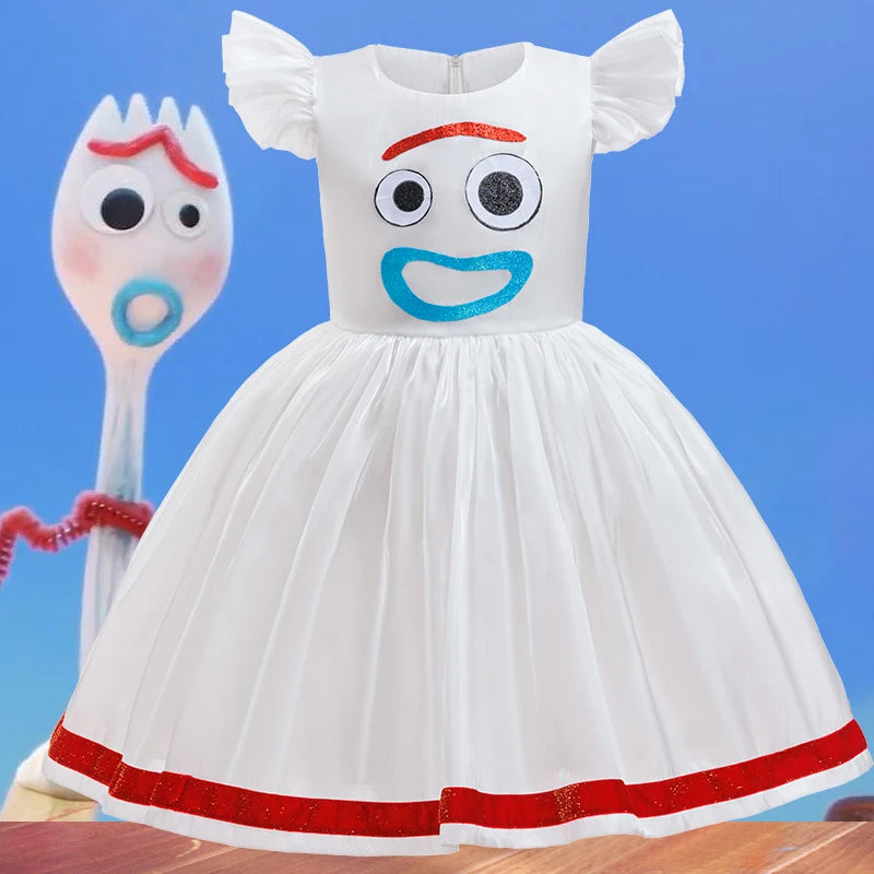 Children Clothes Girl Cosplay Dress with Flying Sleeves for Halloween Anime Costume, 2-8 Years Old Children's Clothing