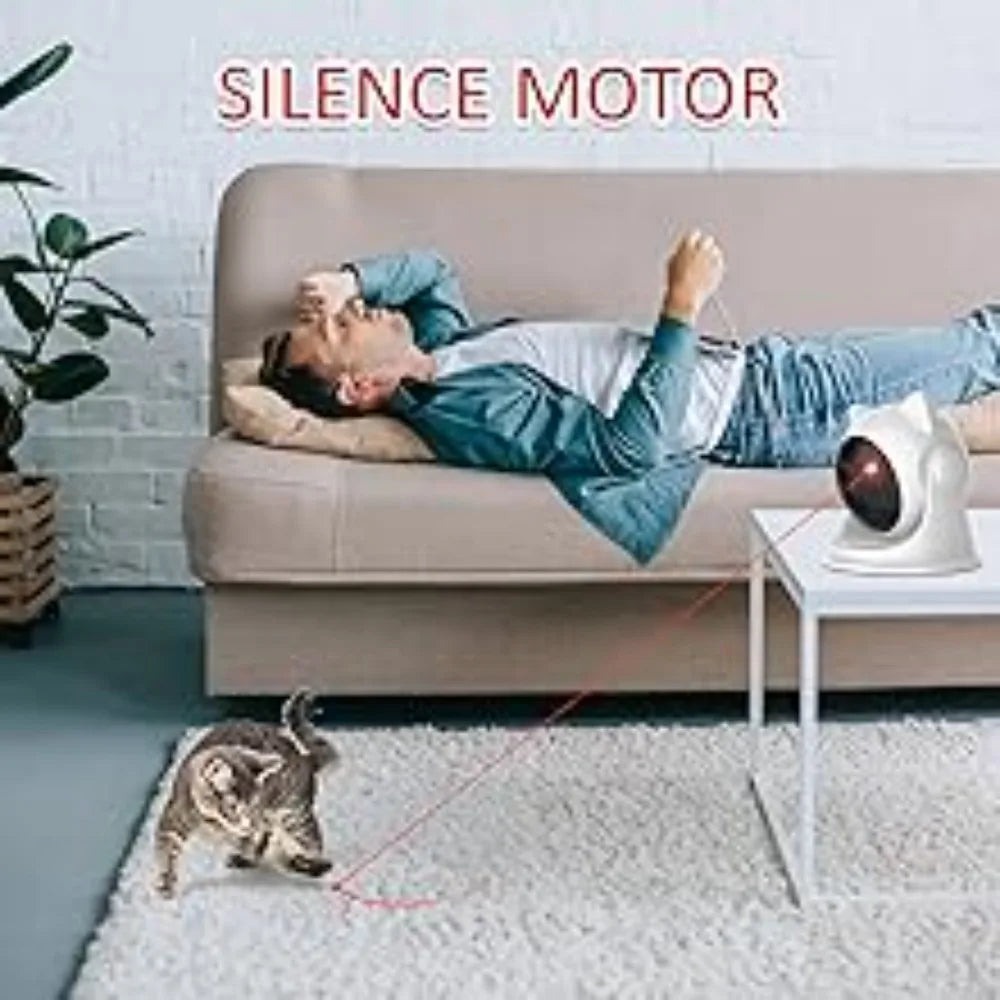 ATUBAN Automatic Cat Laser Toys, Interactive Cat Toys Built-in Real Motion Sensor, Multi-Angle Adjustable Rechargeable Pet Toys