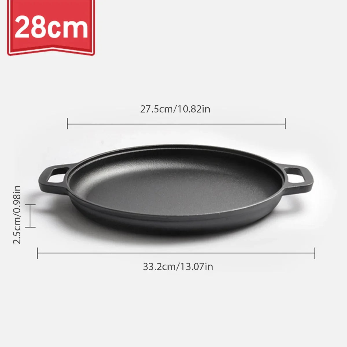 Healthy Cast Iron Cooking Skillet Non Stick Fry Pan Perfect For Steak Omelette Pizza Home Kitchen & Outdoor Camping Grilling