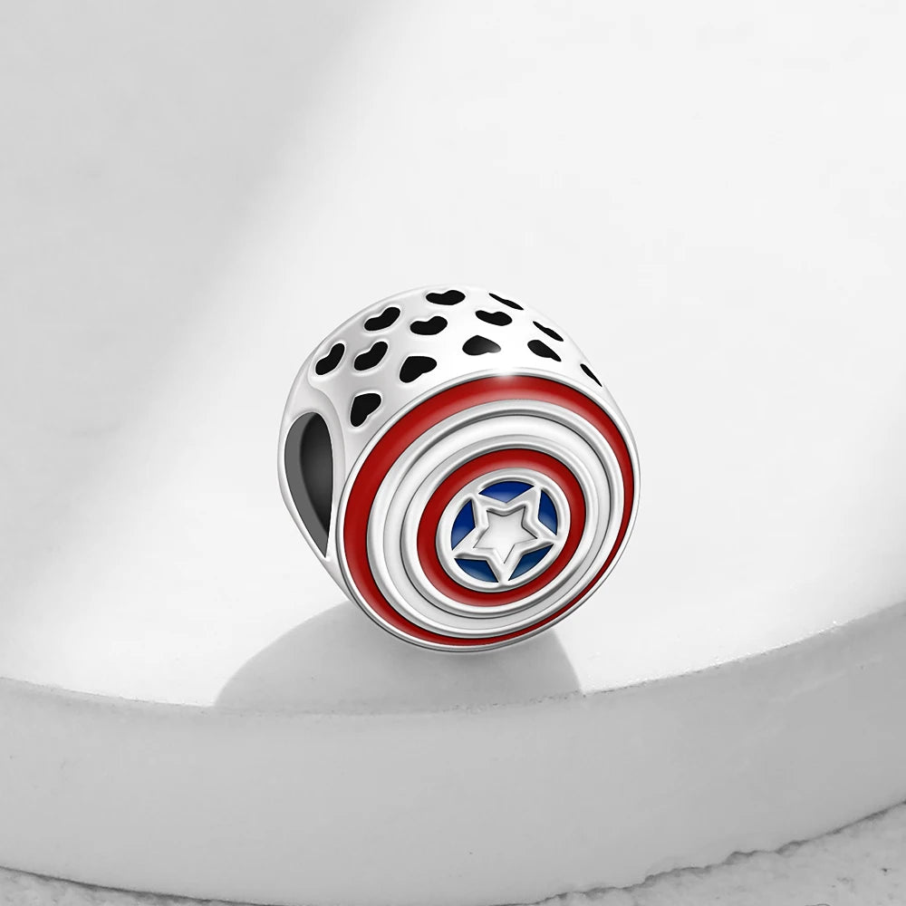 925 Sterling Silver Cute Cartoon Shield Soldier Stickey Charm Beads Animal & Character Charms DIY Jewelry Gift for Her