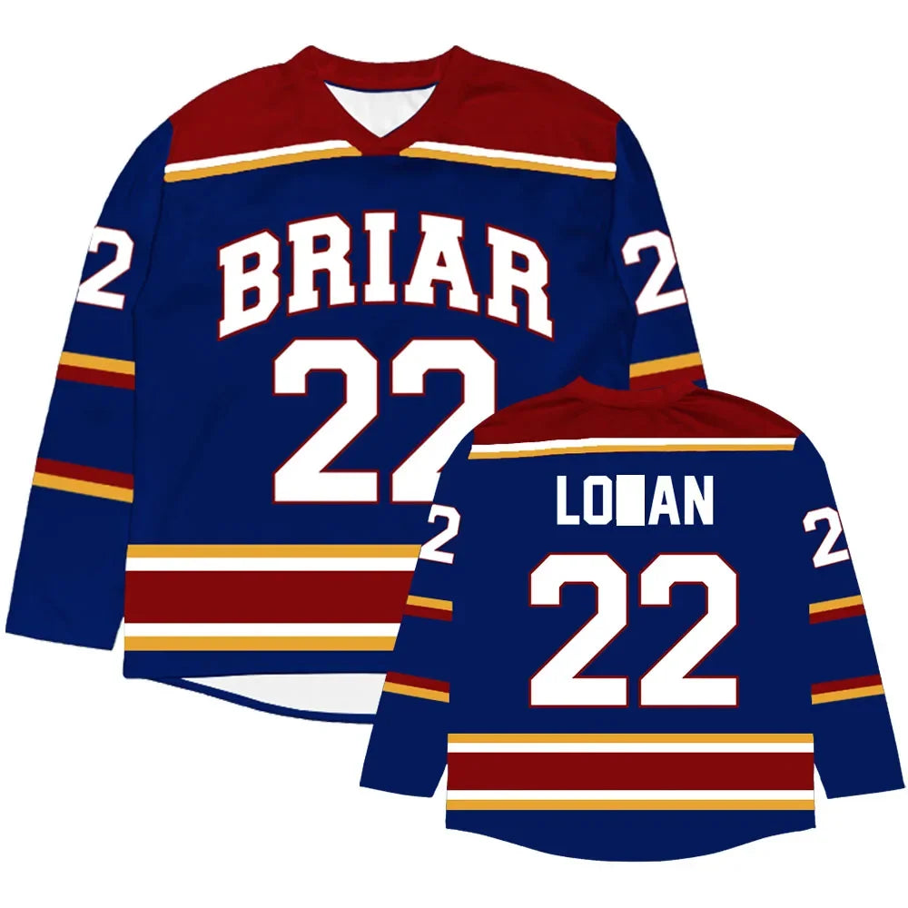 Unisex Streetwear Off Campus Briar University Hockey Jersey Graham 44 22 DI LAURENTIS 66 Tucker46 T-shirt Loose Long Sleeve Tees