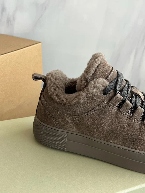 Withered Top Quality Vintage Comfortable Shoes Nordic Winter Snow Shoes Women Sheep Suede Wool Sneakers Women