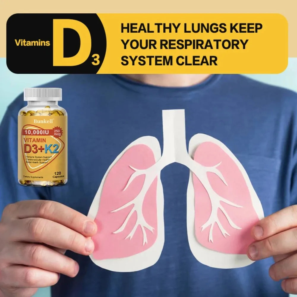 VITAMIN D3 & K2 - Nerve, Muscle, Heart, Bone and Dental Health, Immune System Health