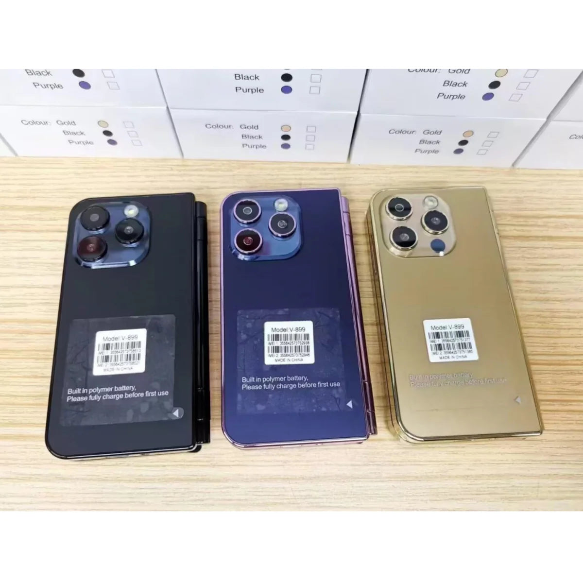 V-899 Bluetooth Folding 2G Cellphone 2.8``2.4``Dual Screen Display MTK6261A 32MB RAM 64MB ROM Dual SIM 3.0MP Type-C Torch Phone