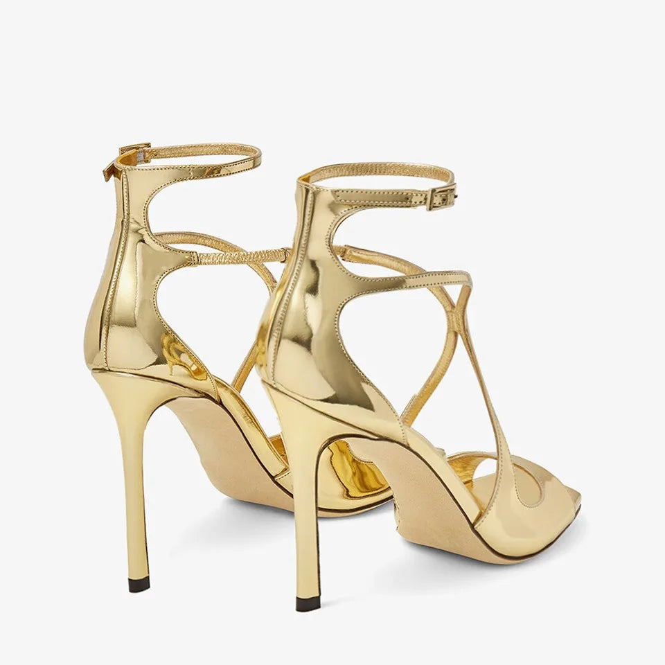 Summer New Fashionable High-heeled Women's Open Toed Sandals Dance Shoes Party Sexy 34-44 Large Women's Shoes