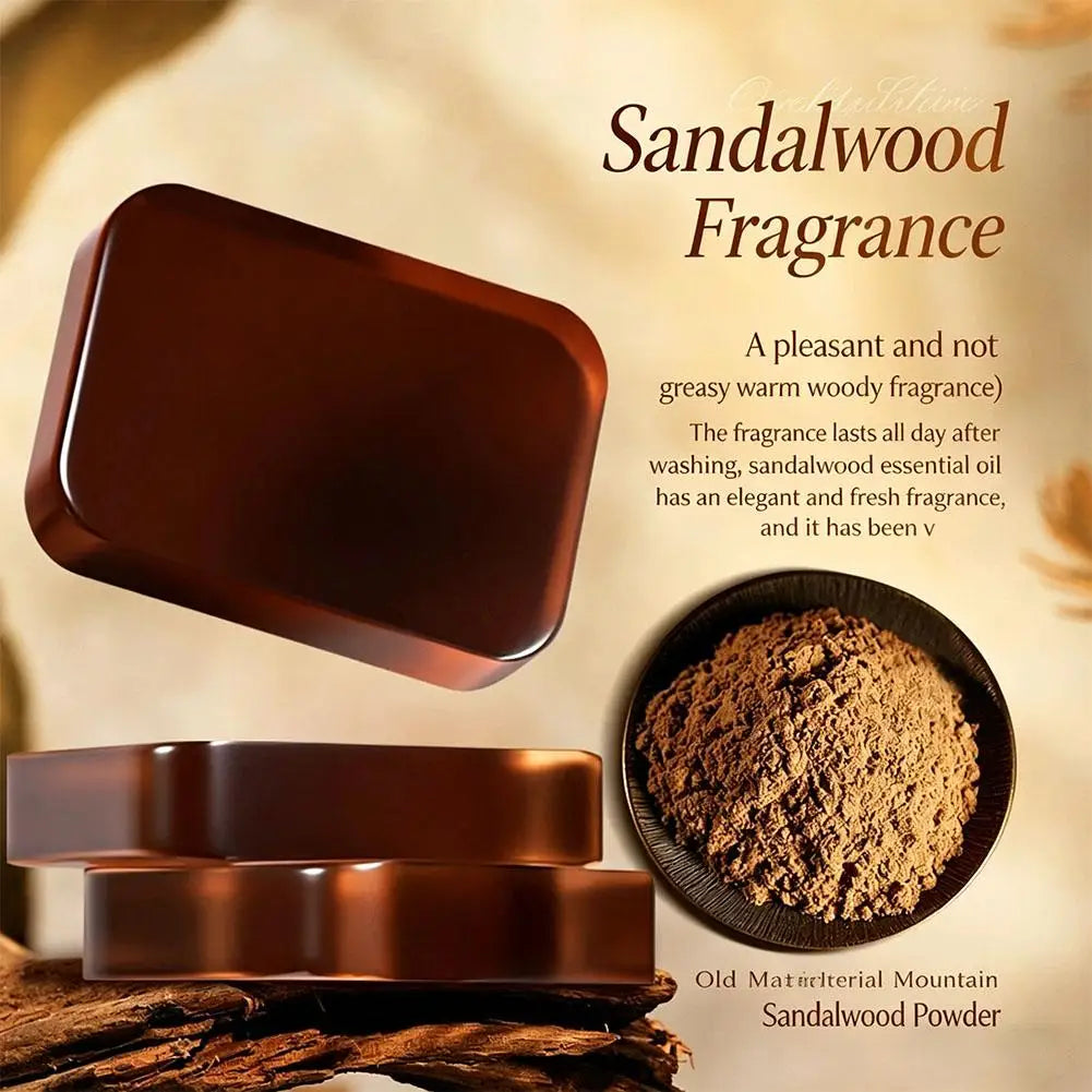 Sandalwood Soap Cleansing Soap,Handmade Bath Deodorant Moisturizing Shower, Long Lasting Plant Based Body Soap For Men & Women