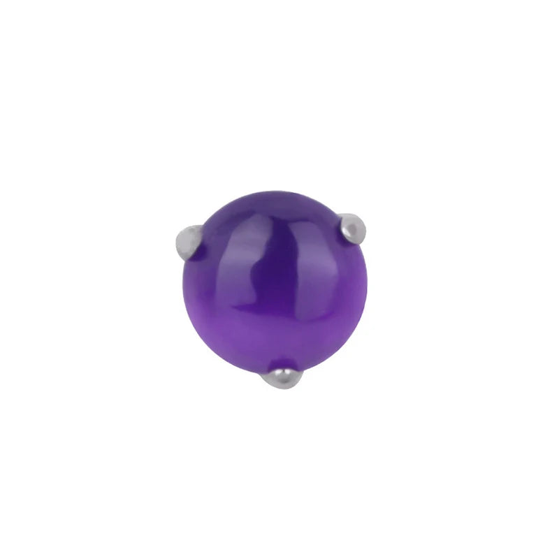 10Pcs G23 Titanium Piercing 3.5mm Natural Stone Ball Ear Nail Lip Stud Tongue Studs Accessories Body Piercing Jewelry Wholesale